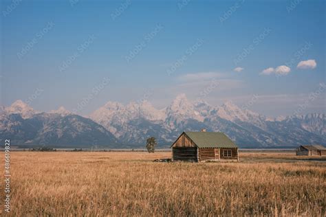 Grand Teton Cabin Stock Photo | Adobe Stock