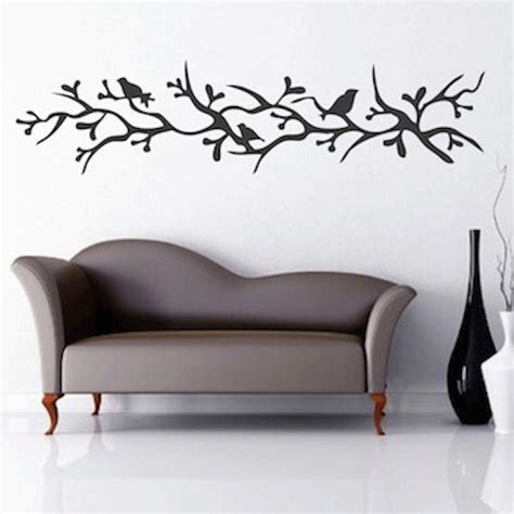 Border Wall Decals Modern Branch Decals Birds Branch Vinyl