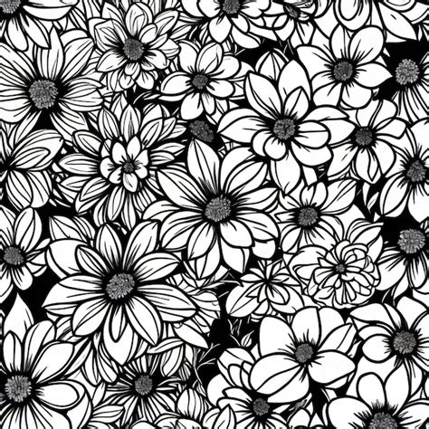 Black And White Flowers Patterns