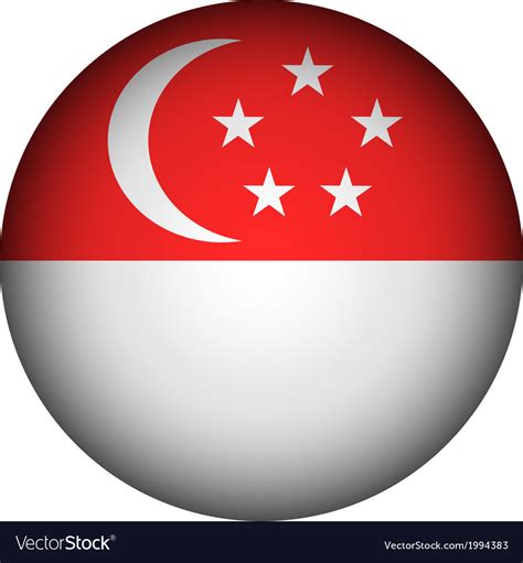 Singapore flag button Royalty Free Vector Image