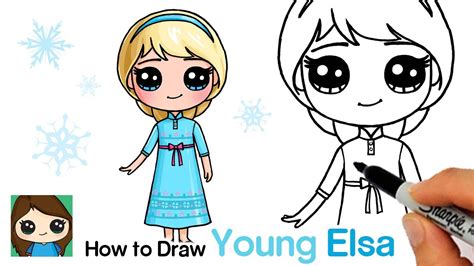 Cách vẽ dễ thương Elsa draw cute elsa Cho thỏa mãn trái tim Disney của bạn