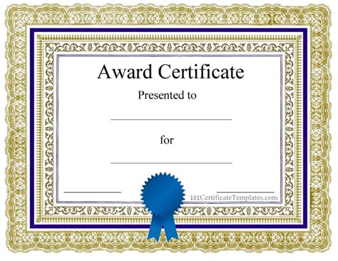 Printable Blank Award Certificates