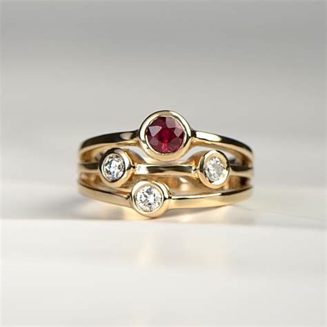 Contemporary ruby and diamond ring – Christine Sadler Unforgettable Jewellery