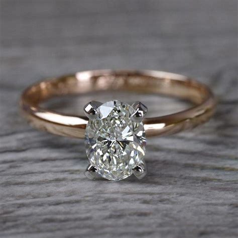 Romantic Rose Gold Oval Diamond Engagement Ring