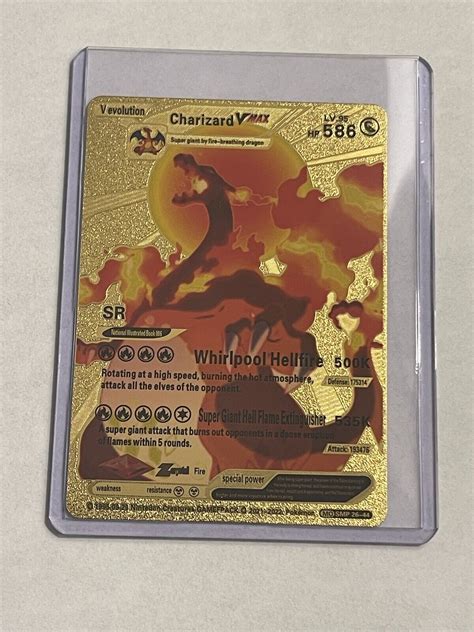 Mavin | RARE Pokemon Charizard VMAX Gold Foil Card With Toploader