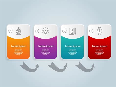 Horizontal business infographics template design with icons, 4 steps or options 2223265 Vector ...