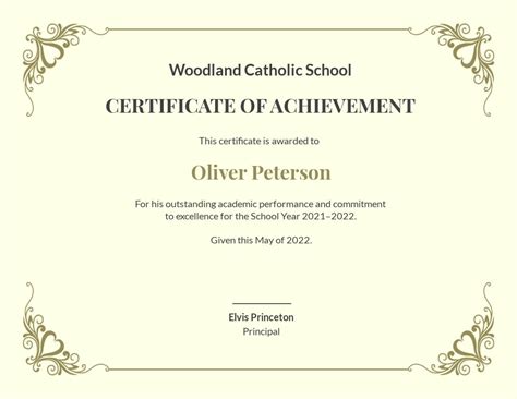 Academic Achievement Certificate Template [Free PDF] - Word