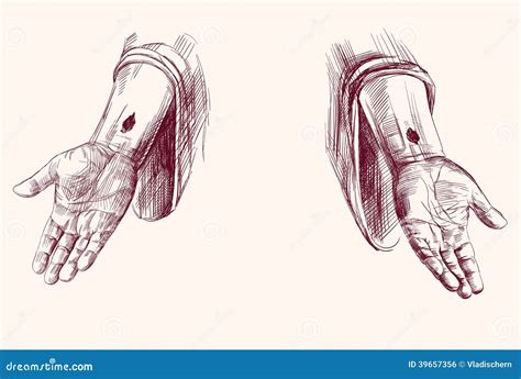 Hands of Jesus Christ Hand Drawn Stock Vector - Illustration of belief, holiday: 39657356