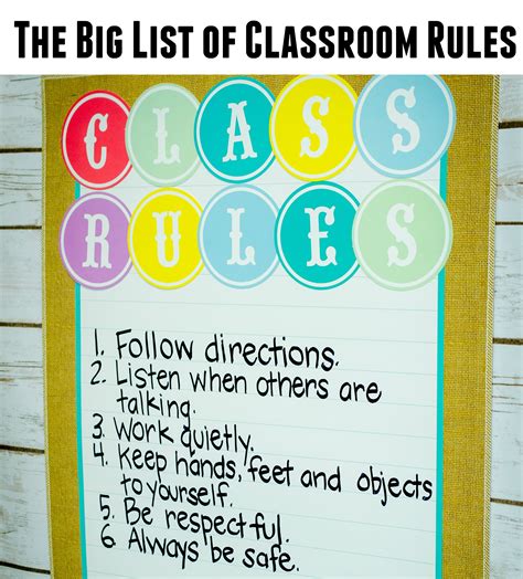 The Big List of Classroom Rules – Teacher Created Tips