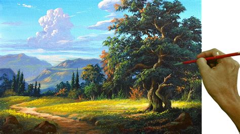 Acrylic Landscape Painting in Time-lapse / Big Old Tree / JMLisondra - YouTube