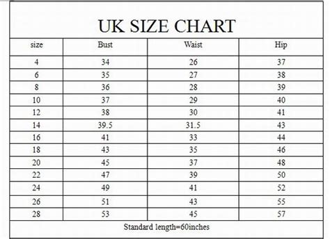 UK Sizing Chart for Women's Shoes