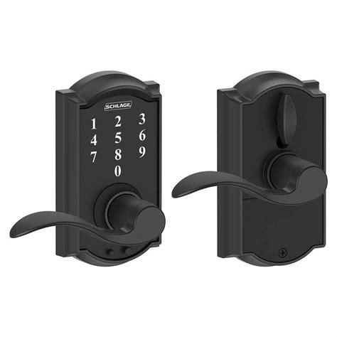 Schlage FE695 Camelot Touch Keyless Entry with Accent Lever Matte Black, FE695CAM 622 ACC