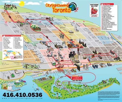 Large tourist panoramic map of Toronto city | Vidiani.com | Maps of all countries in one place