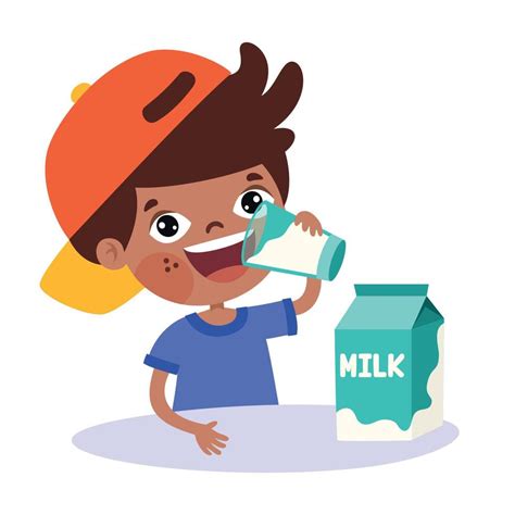 Drinking Milk Concept With Cartoon Character 13474321 Vector Art at Vecteezy