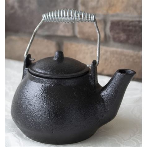 Cast Iron Tea Kettle with Handle and Lid holds 1 Qt - Witches Brew Pot