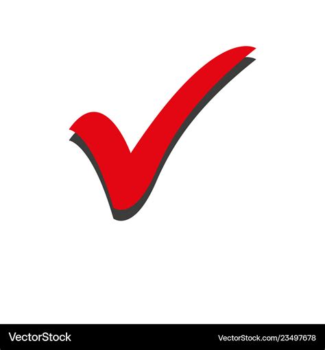 Red check mark icon tick symbol in color Vector Image