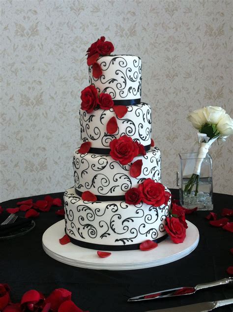 Get Red White And Black Wedding Cake Ideas Pictures - cataloggarbagecancomposter