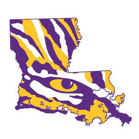 LSU Decal State Outline/Tiger Eye 4"