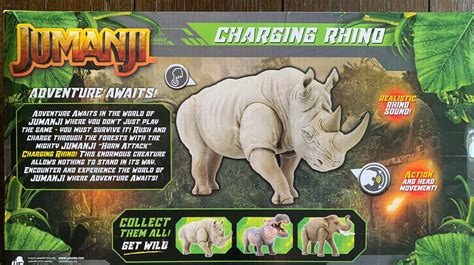 Jumanji Charging Rhino Realistic Sounds with Action Figure Walmart New - Action Figures