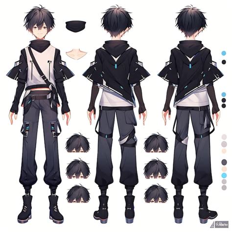 Premium Photo | Trendy Anime Boy Character Turnaround Concept Art Sheet Showcasing A Handsome ...