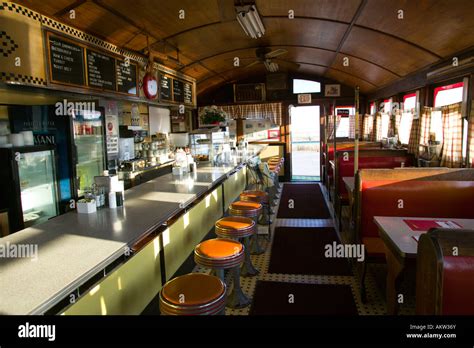 Interior of Vintage Diner Restaurant Stock Photo - Alamy