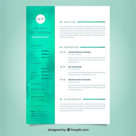 Free Vector | Colorful resume template