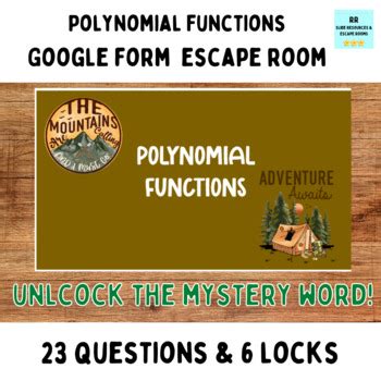 Polynomial Equations/ Cubic Functions Escape Room : Camping Scenery