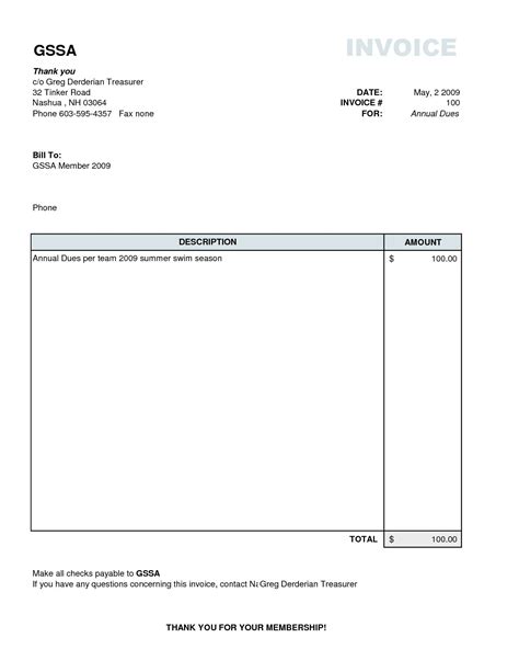 Sample Invoice Template Word - Great Template Inspiration