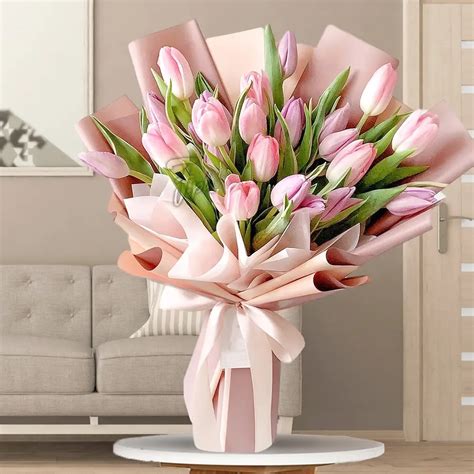 Send Buy Pink Tulips Love Flowers Online Arabian Flora Online by Florista