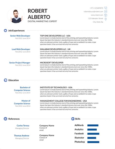 Resume Template On Microsoft Word 2007 Database