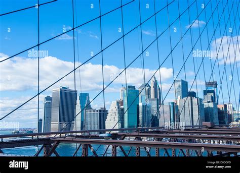 View of Manhattan from Brooklyn bridge Stock Photo - Alamy