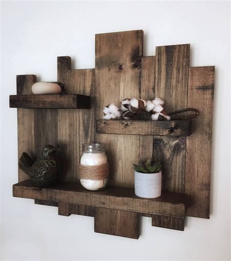 Rustic wall shelf reclaimed wood wall shelf pallet shelf