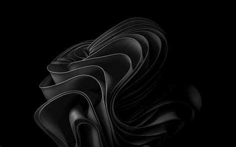 Windows 11 Wallpaper 4K, Black abstract, Stock