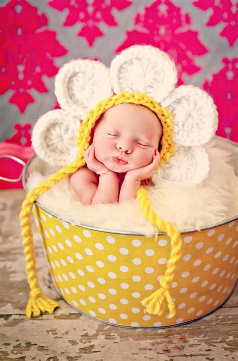 Newborn Baby Girl Photo Prop Daisy Hat (With images) | Newborn baby girl photo props, Baby ...