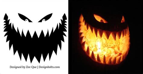 10 Free Printable Scary Pumpkin Carving Patterns, Stencils & Ideas 2014 – Designbolts