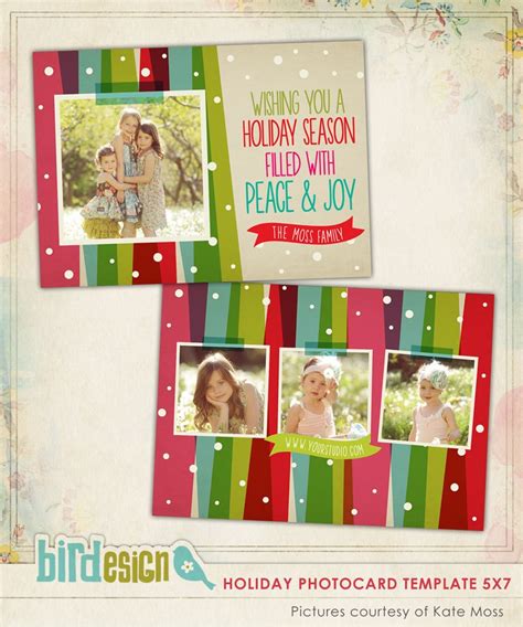 INSTANT DOWNLOAD Christmas Card Photoshop template by birdesign