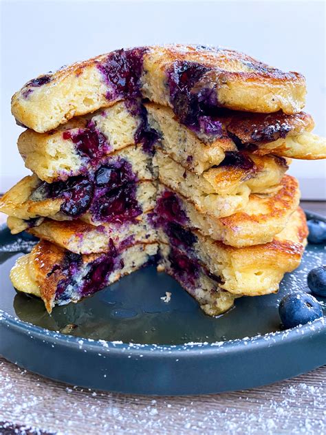 Fluffy Blueberry Pancakes (Easy!) - Tastefully Grace