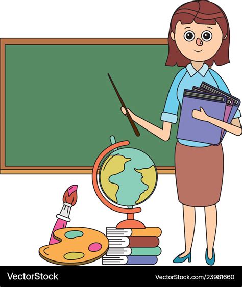 School teacher cartoon Royalty Free Vector Image