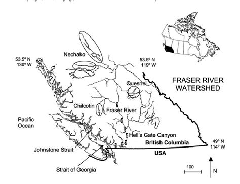 Map of the Fraser River watershed, British Columbia, including... | Download Scientific Diagram