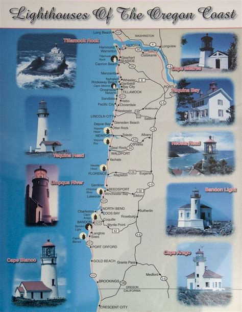 Oregon Coast Lighthouses Map | Living Room Design 2020