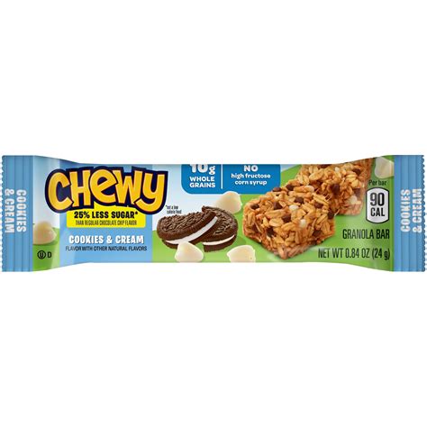 Quaker® Chewy Granola Bar 25% Less Sugar Cookies & Cream - .84oz. | PepsiCo School Source | K-12 ...