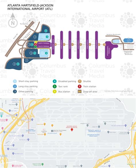 Terminals in Atlanta Airport (ATL) | Hartsfield Jackson map