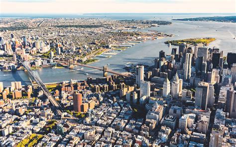 East Side Of Manhattan The Brooklyn And Manhattan Bridges Aerial View Desktop Hd Wallpapers ...