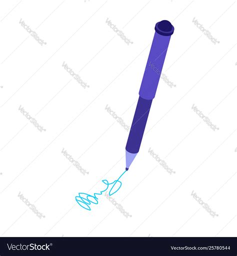 Signature and pen isolated template for office Vector Image