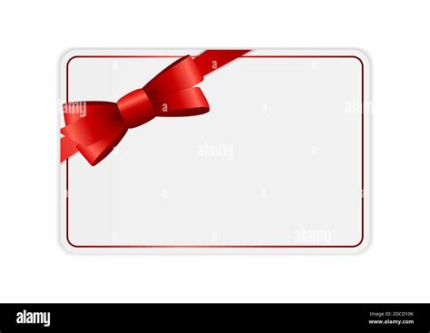 Blank Gift Card Template with Bow and Ribbon. Illustration for Your Business Stock Photo - Alamy