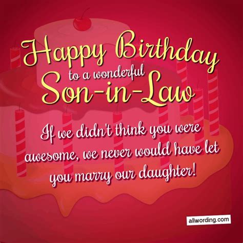 30 Clever Birthday Wishes For a Son-in-Law | Birthday wishes for son, Happy birthday son, Clever ...