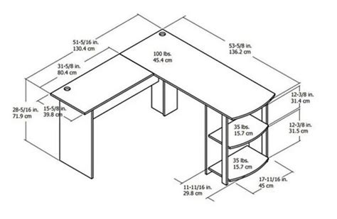 L-Shaped Desk Dimensions (with Drawings) | Upgradedhome.com