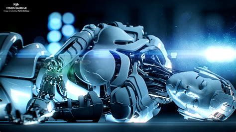 Free download | HD wallpaper: cyborg, fi, Futuristic, robot, sci, technics, illuminated, night ...