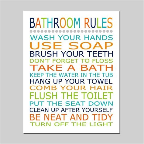 Bathroom Rules Printables - Printable Word Searches