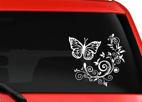 2 Pcs/ Lot Fashion New Butterfly Vinyl Car Stickers Girls Car Window Decoration Sticker For ...